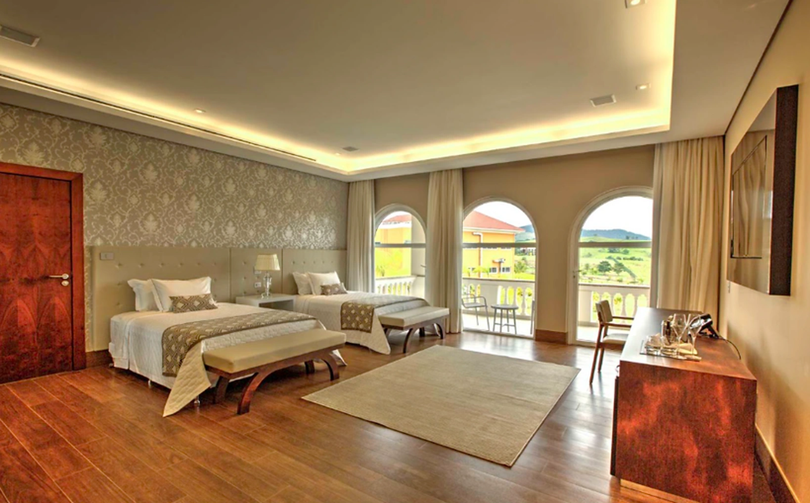 Crystal Vista Jardim: Quarto com duas camas de casal